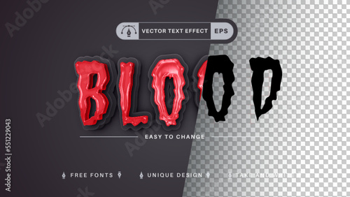 Blood - Editable Text Effect, Font Style