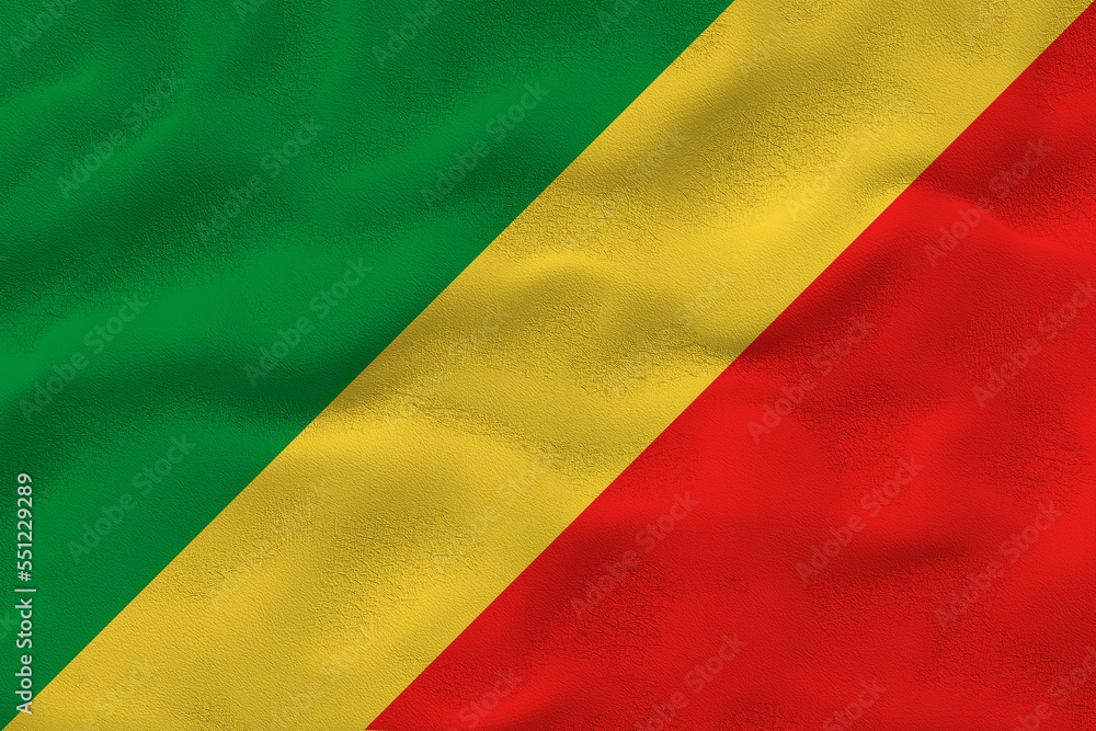 Obraz premium National flag of Congo brazzaville. Background with flag of Congo brazzaville