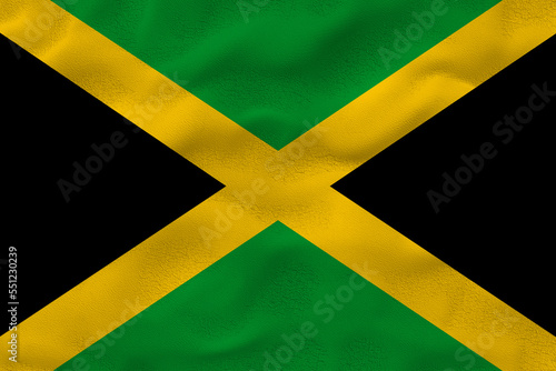 National flag of Jamaica. Background with flag of Jamaica