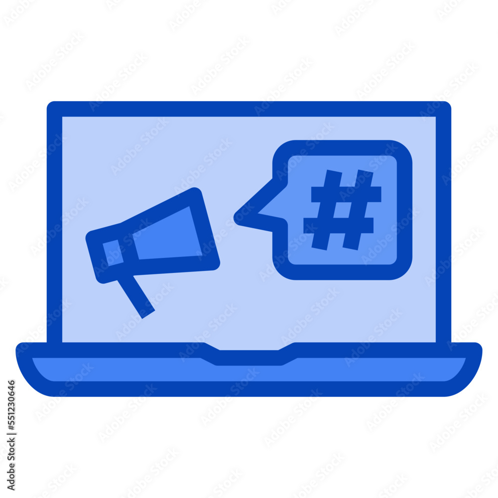 Obraz premium social blue icon