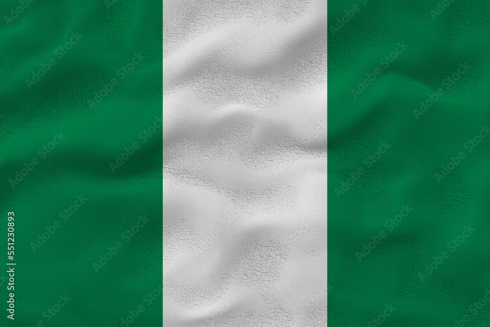 National flag of Nigeria. Background  with flag  of Nigeria.