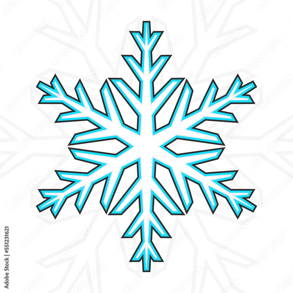 Simple snowflake logo with geometric line pattern Simple snowflake logo with geometric line pattern