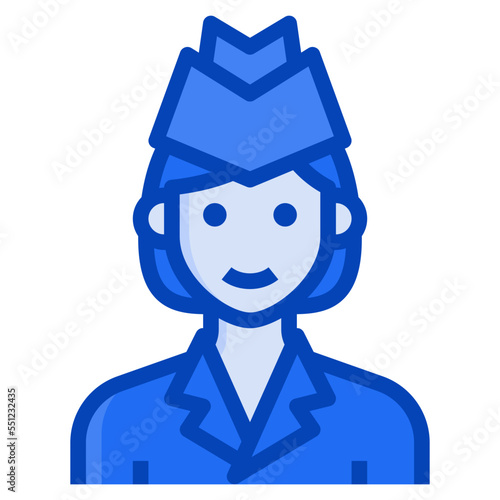air hostess blue icon