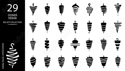 Doner kebab logo for restaurants and markets. Doner kebab logo template. EPS10 vector illustration.