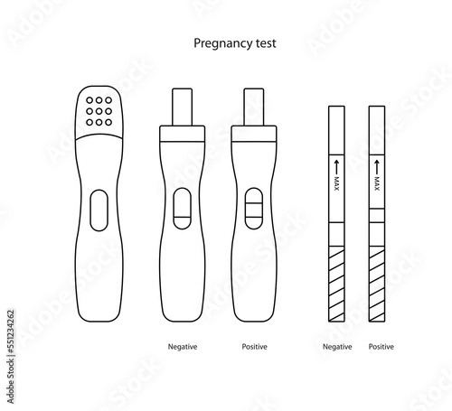 Test and strips for determining pregnancy icon line in vector, illustration in vector.