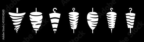 Doner kebab logo for restaurants and markets. Doner kebab logo template. EPS10 vector illustration.