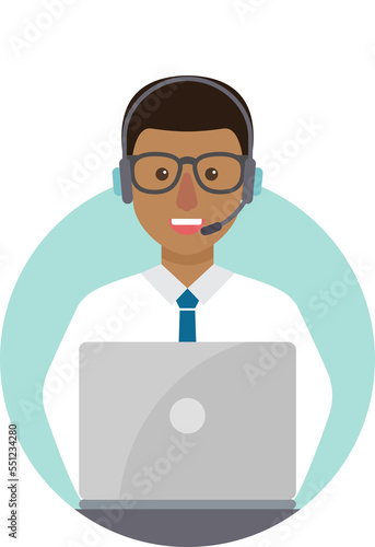Call center operator, customer service on duty.