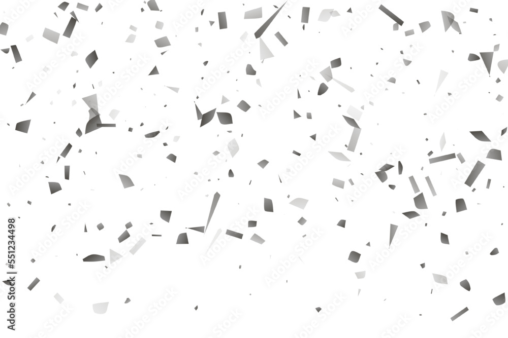 Silver glitter confetti on a white background. Decorative element. Silver glitter confetti on a white background. Decorative element.