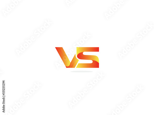 VS sv Letter Logo, Minimalist VS v s Luxury Color Logo Template