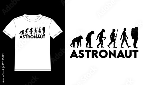 Astronaut evolution T-shirt Design template, Car Window Sticker, POD, cover, Isolated White Background
