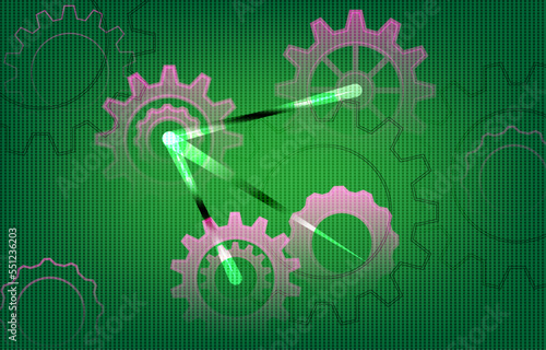 pink green cog gear wheel background