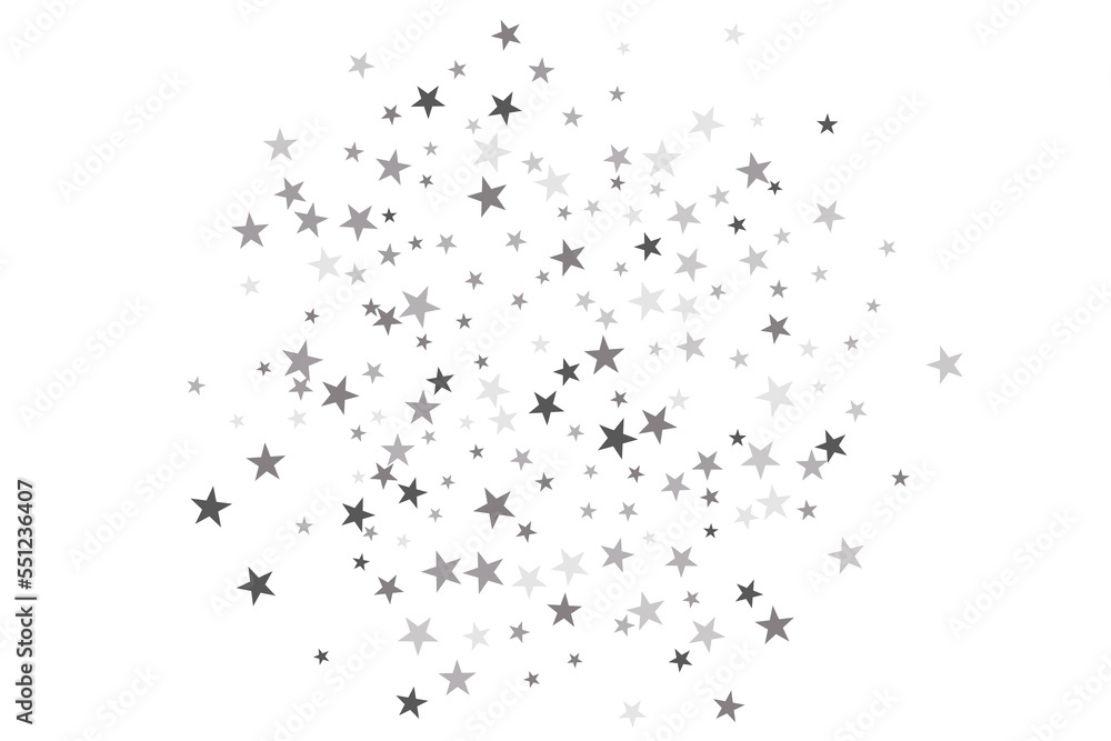 Fototapeta premium Star confetti. Silver casual confetti background. Bright design pattern.