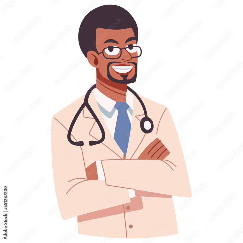 Black African American Doctor happy smile Black African American Doctor happy smile