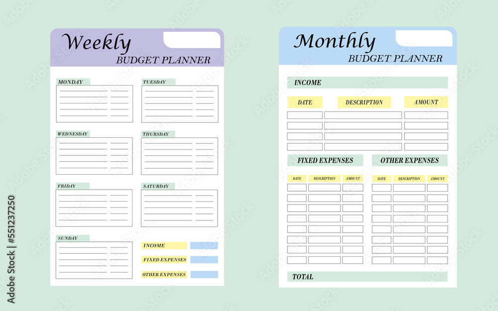 Weekly, monthly planner template for business organizer. to do list. vector illustration. Weekly, monthly planner template for business organizer. to do list. vector illustration.
