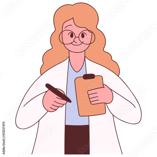 Doctor female taking history