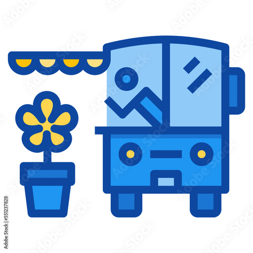 flower food truck two tone icon