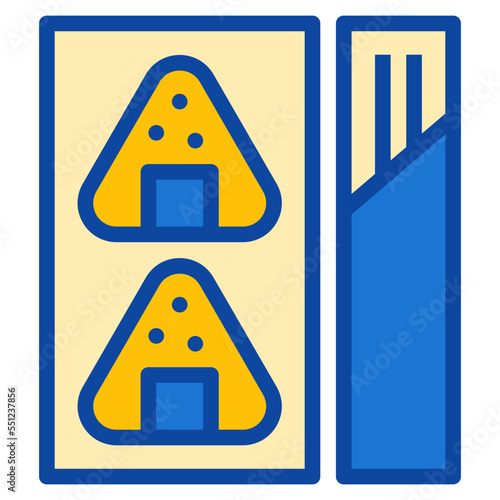 onigiri food truck two tone icon