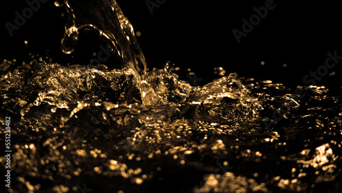Hi speed close up images of oil liquid from diesel gasoline splashing