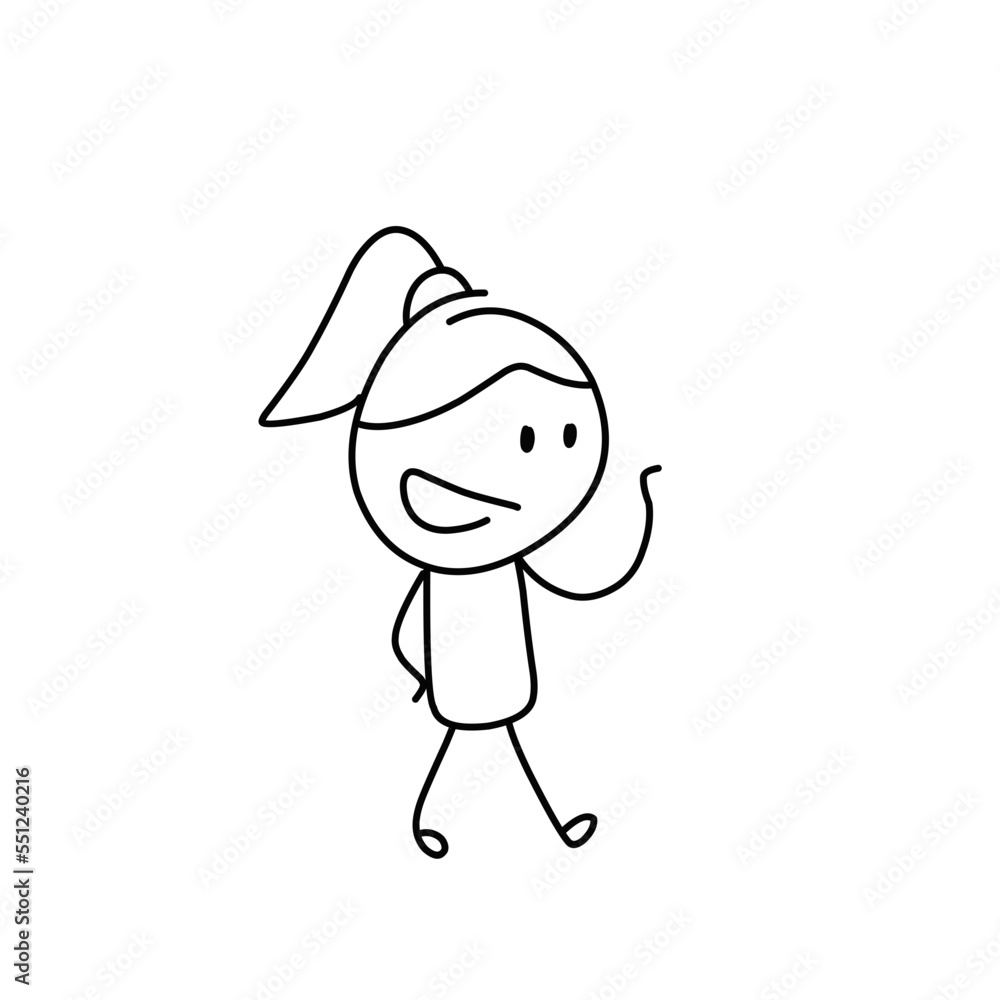 Various Stick Figure Expressions Stock Vector Adobe Stock