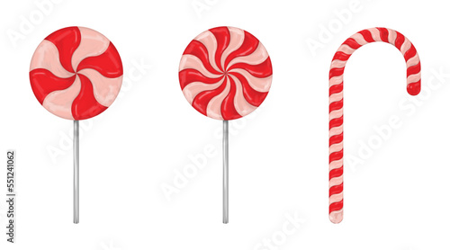 vector illustration. lollipop candy collection.
