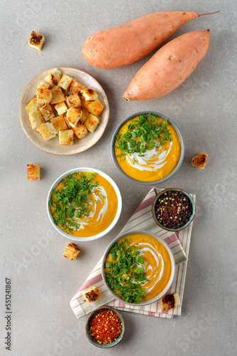 Vegetarian creamy sweet potato soup