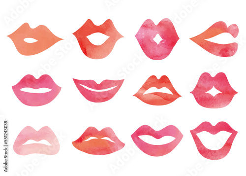 lips drawn in watercolor
