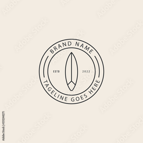 surfing line logo vector design