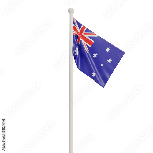 3d rendering illustration of australian country flag, australia independence day