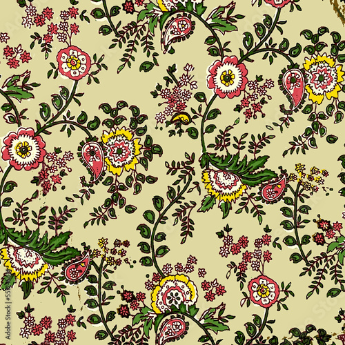 Ajrakh Pattern and block print Pattern with batik print allovers textile pattern