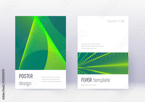 Minimalistic cover design template set. Green abst