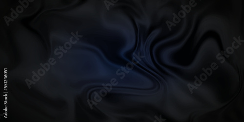 Black silk background . Black and blue satin fabric background . Cloth or liquid wave or wavy folds of grunge silk texture material or smooth luxurious .