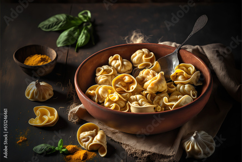 delicious homemade tortellini in a rustic italian kitchen