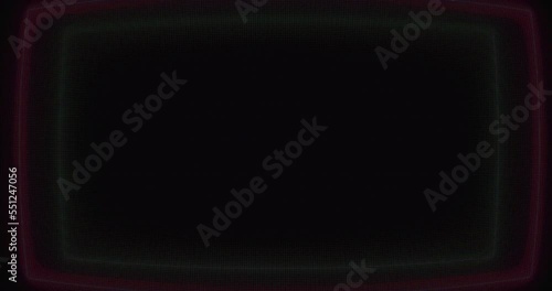 Abstract looped video, monitor with digital video signal distortion and retro CRT effect, 