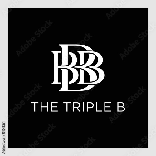 Letter BBB Logo Design.BBB letter triple B negative space logo
