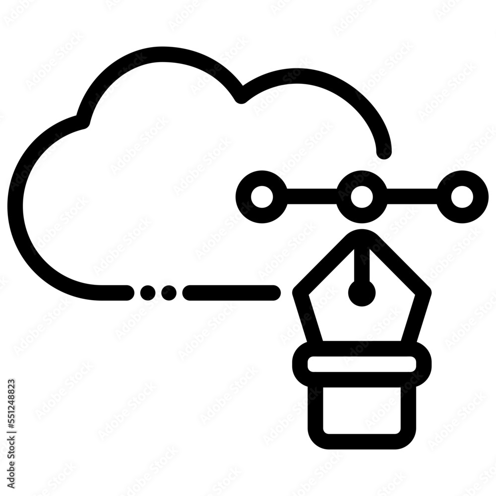 pencil cloud icon pencil cloud icon