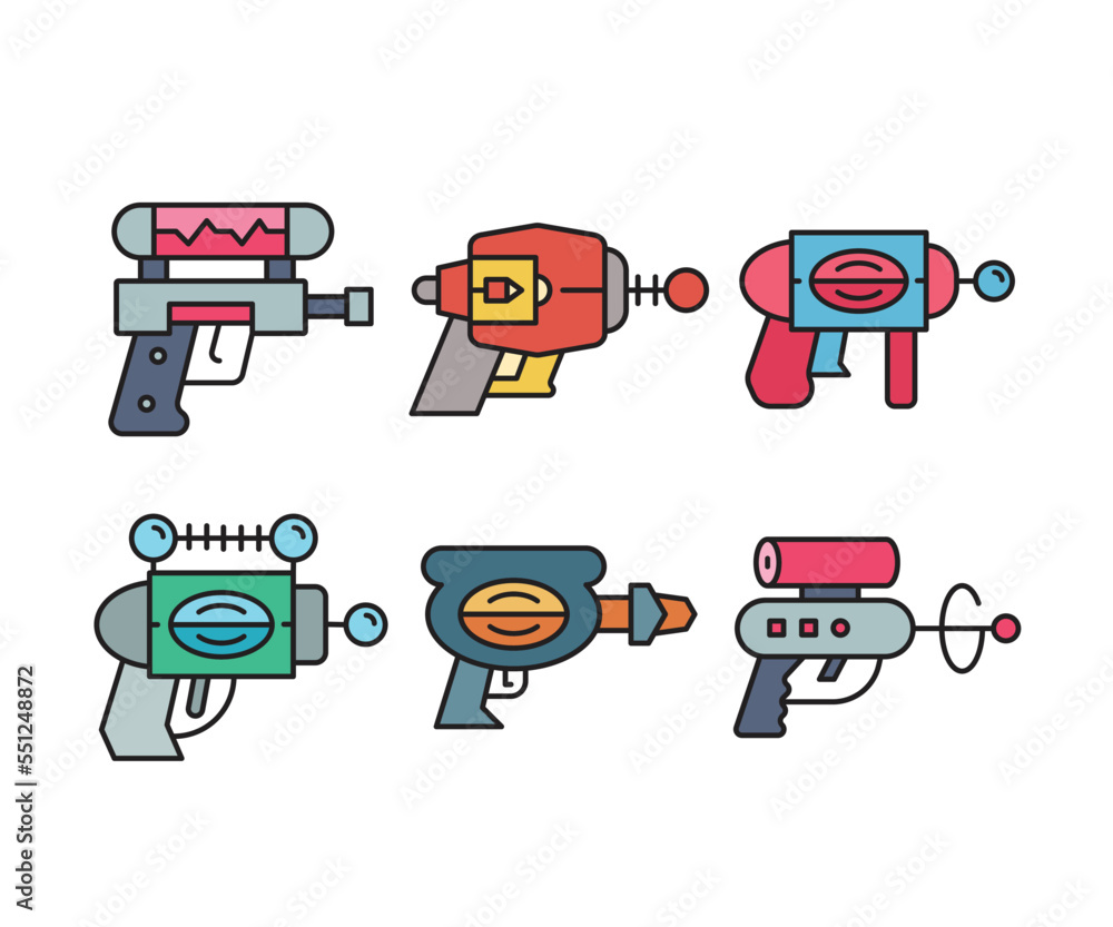 space blaster, ray gun and space gun icons set space blaster, ray gun and space gun icons set