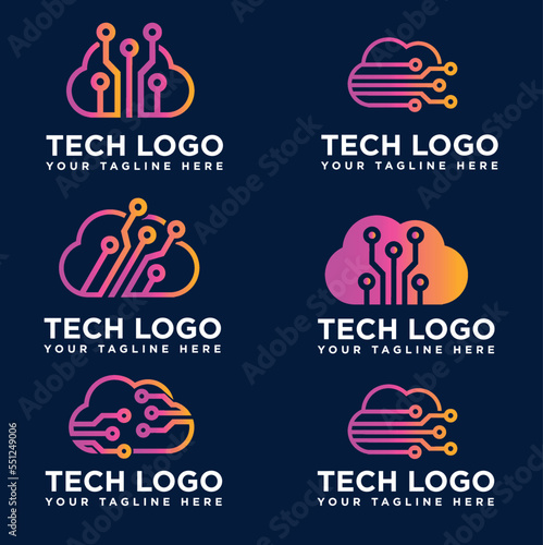 Cloud-technology-gradient-logo-vector