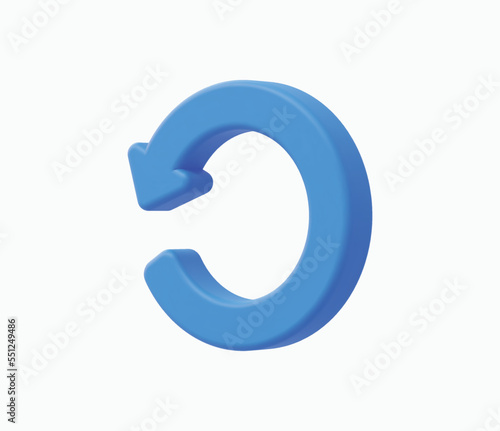 3d Realistic Refresh or Reload symbol vector illustration