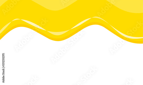 Lemon jelly flowing on white background. Realistic colored liquid drops. Horizontal slime vector texture.
