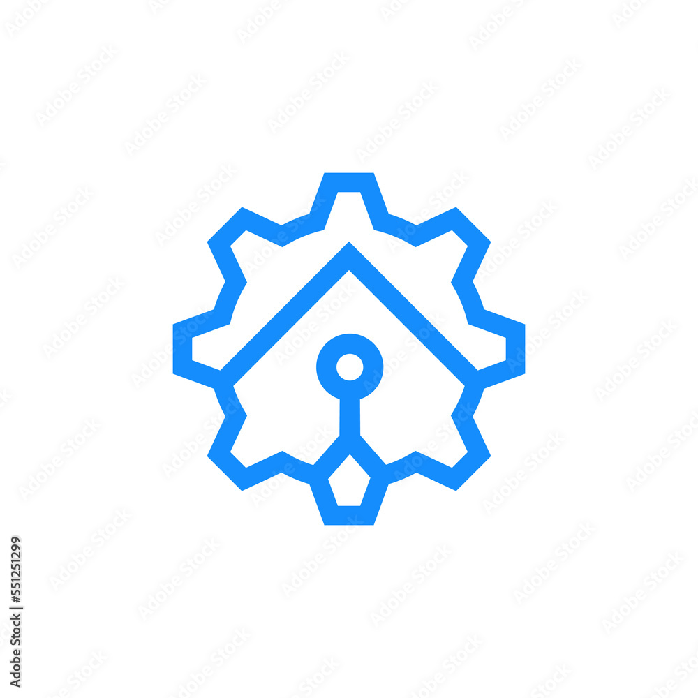 automatic gear technology logo design vector sign