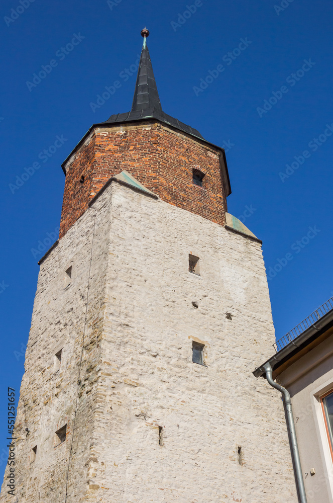 Historic Hallescher tower in the center of Kothen (Anhalt), Germany