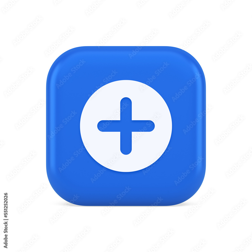 Plus add button mathematical addition symbol 3d realistic icon Plus add button mathematical addition symbol 3d realistic icon