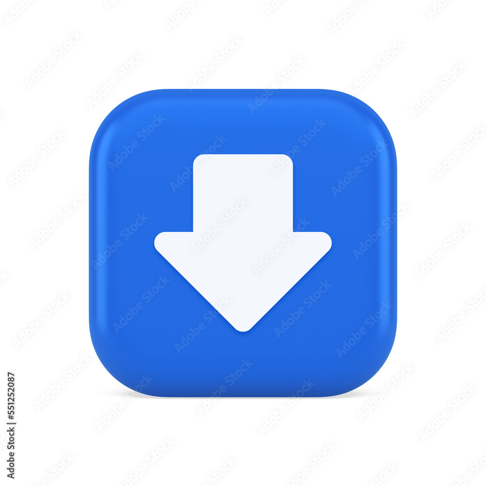 Arrow down button keyboard navigation pointer cyberspace downloading web app 3d icon Arrow down button keyboard navigation pointer cyberspace downloading web app 3d icon