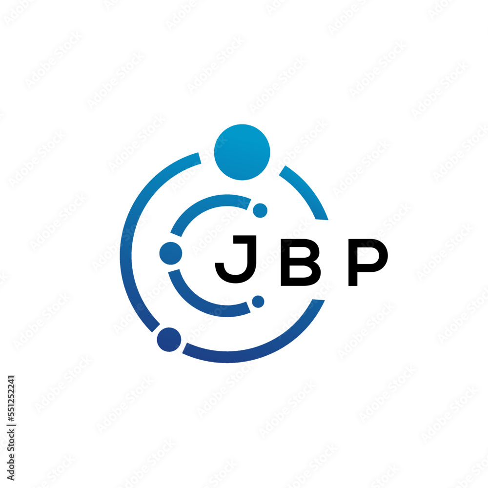 JBP letter technology logo design on white background. JBP creative initials letter IT logo concept. JBP letter design.