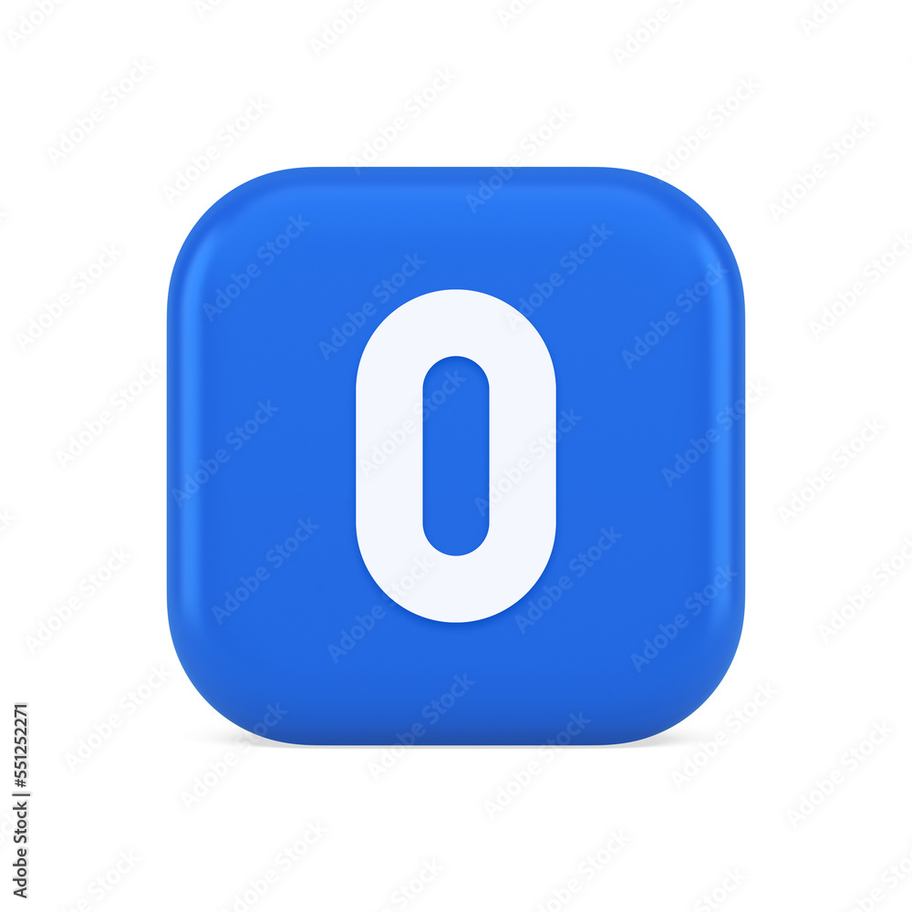 Zero character number button digital sign for math counting cyberspace communication 3d icon Zero character number button digital sign for math counting cyberspace communication 3d icon