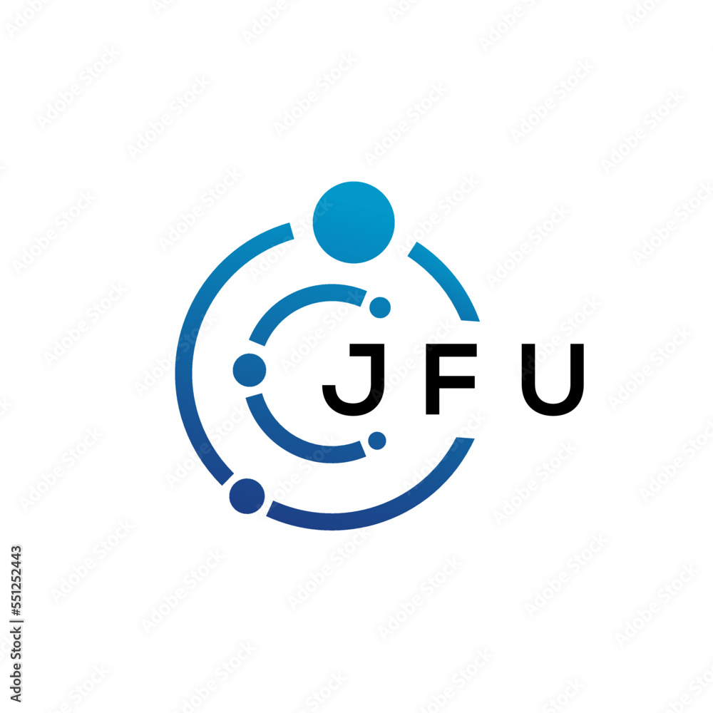 JFU letter technology logo design on white background. JFU creative initials letter IT logo concept. JFU letter design. JFU letter technology logo design on white background. JFU creative initials letter IT logo concept. JFU letter design.