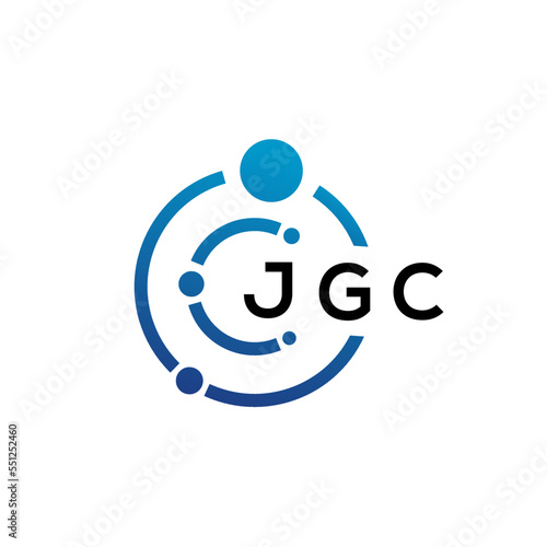 JGC letter technology logo design on white background. JGC creative initials letter IT logo concept. JGC letter design.