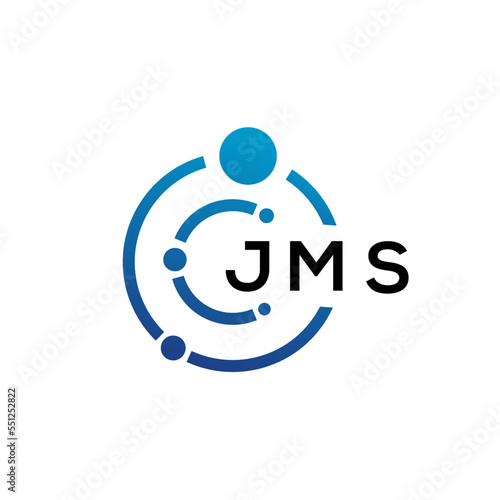 JMS letter technology logo design on white background. JMS creative initials letter IT logo concept. JMS letter design.