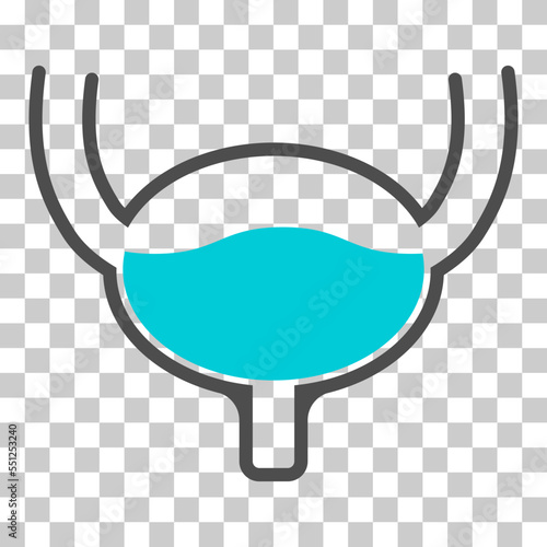 Urology health human icon, anatomy medical body bladder sign, biology vector illustration