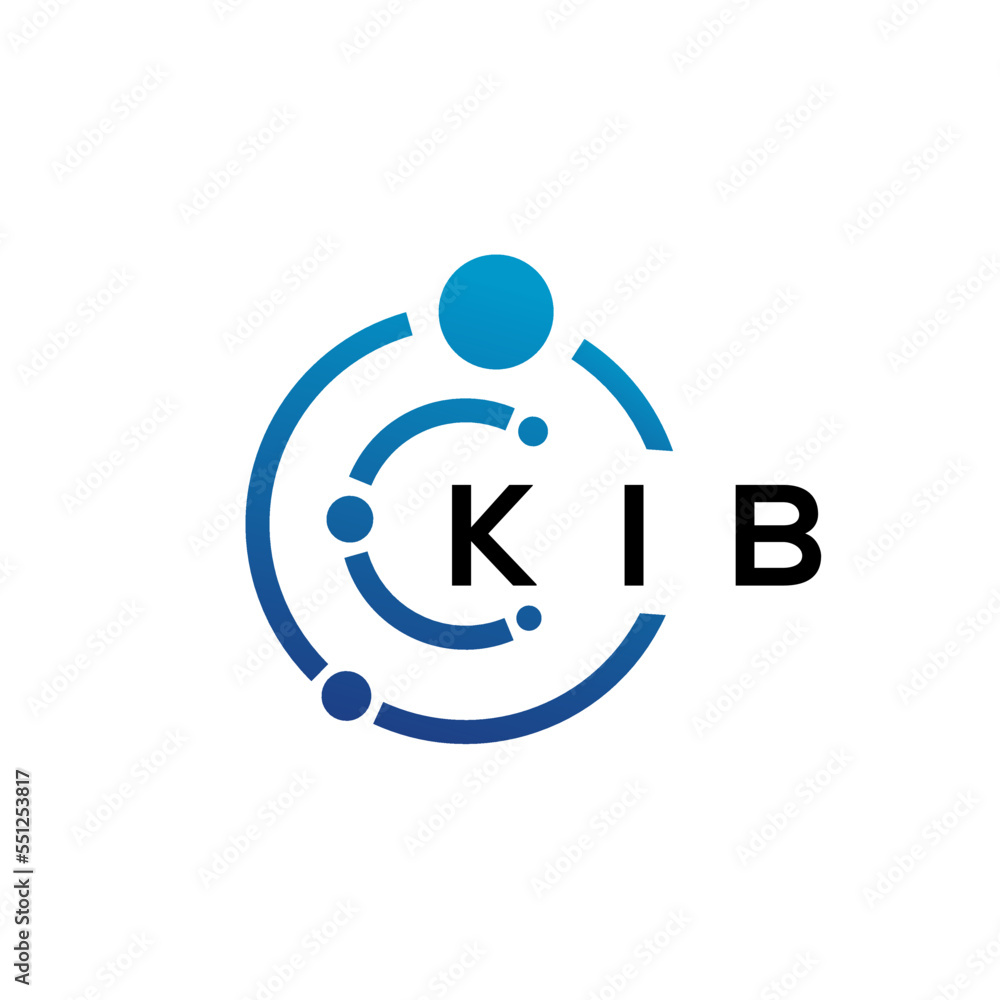 KIB letter technology logo design on white background. KIB creative initials letter IT logo concept. KIB letter design. KIB letter technology logo design on white background. KIB creative initials letter IT logo concept. KIB letter design.